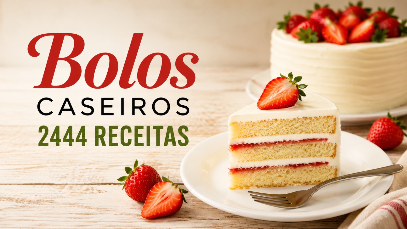 Livro digital com 2444 receitas de bolos